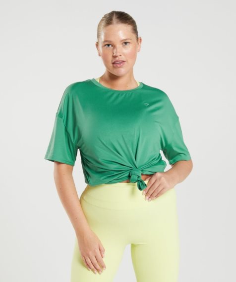 Women's Gymshark Whitney Oversized T-Shirts Green | NZ 6RHLWO